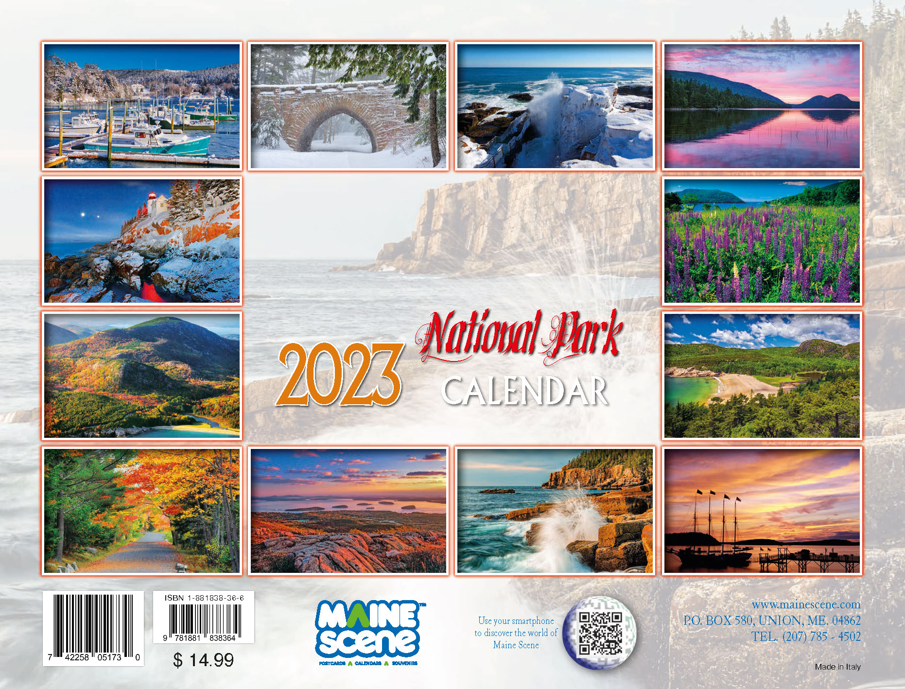 Acadia National Park Calendar Maine Scene Maine Souvenirs and Calendars