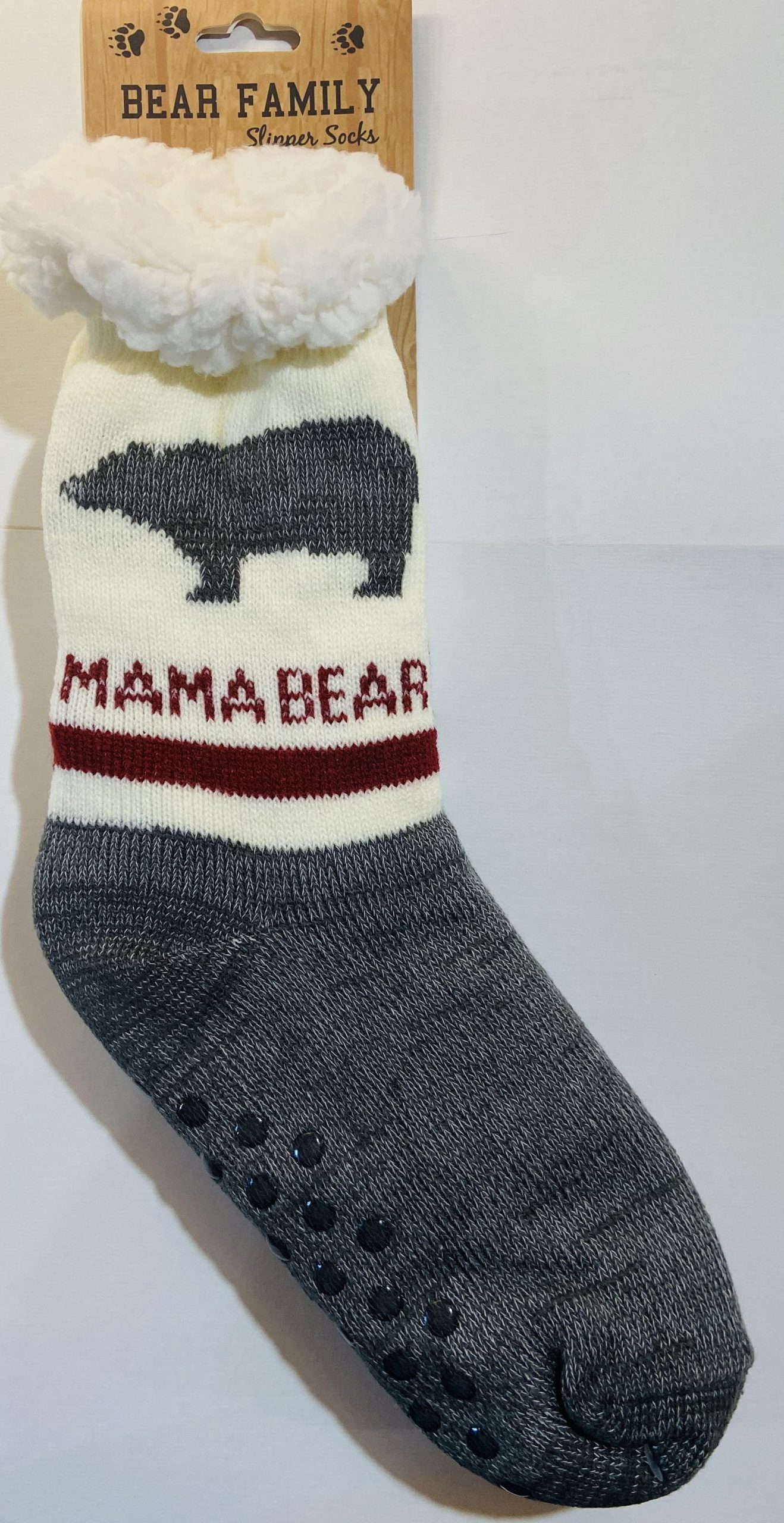 Mama Bear Slipper Socks, Maine Scene